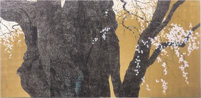 花(屏風絵/高橋天山画伯)