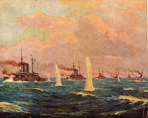 東城鉦太郎画日本海海戦