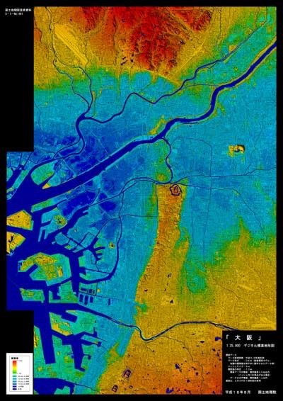 20190407 大阪の海抜地図